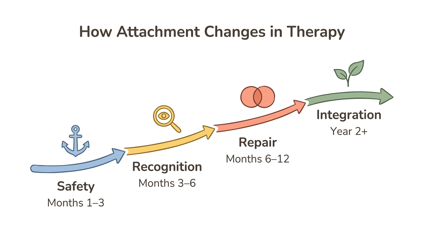 Diagram: Four Phases of Attachment Change in Therapy