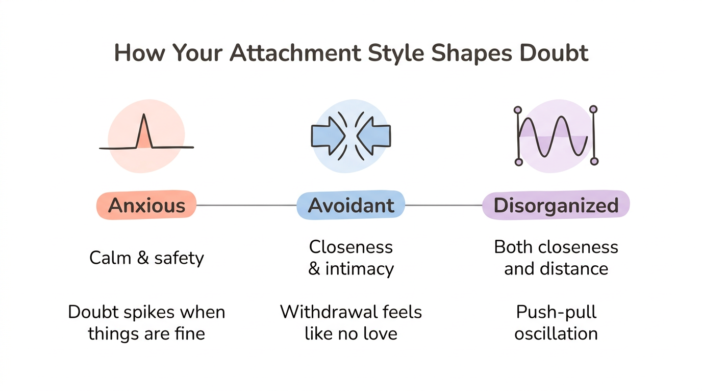 Diagram: Attachment Style Doubt Patterns
