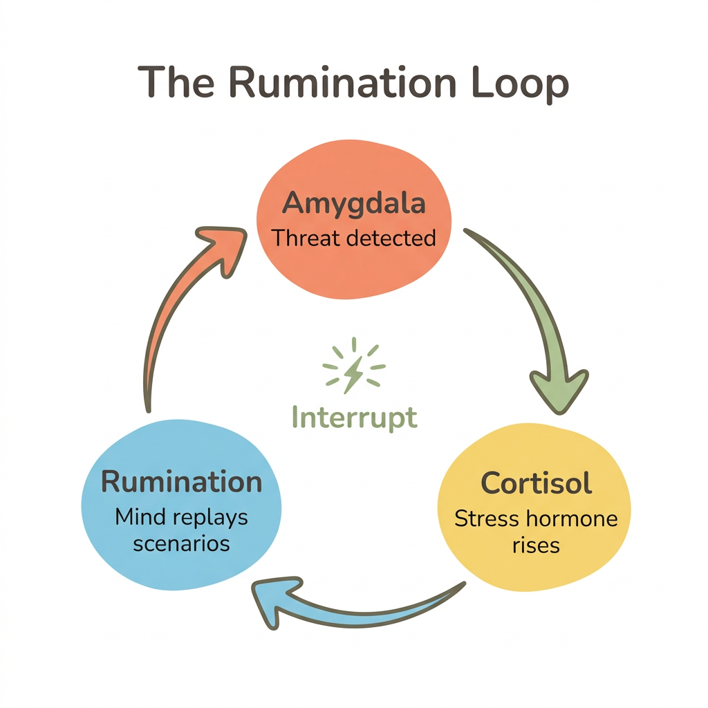 Diagram: The Cortisol Rumination Feedback Loop