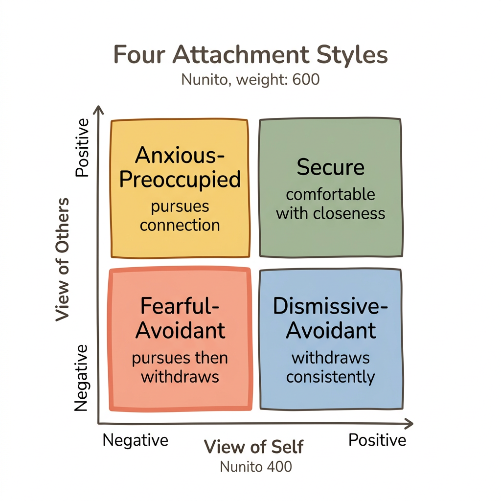 Diagram: Four Attachment Styles Quadrant
